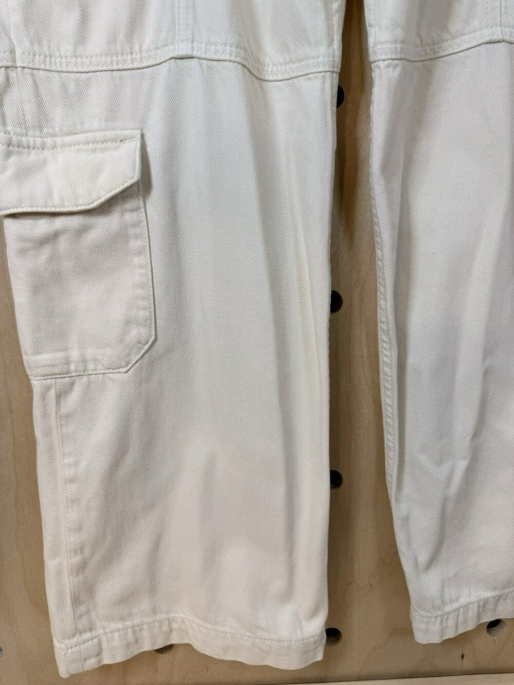 Rag & Bone Featherweight Cailyn Pants Womens Ecru Cream Denim Cargo Utility 27 - Picture 10 of 16